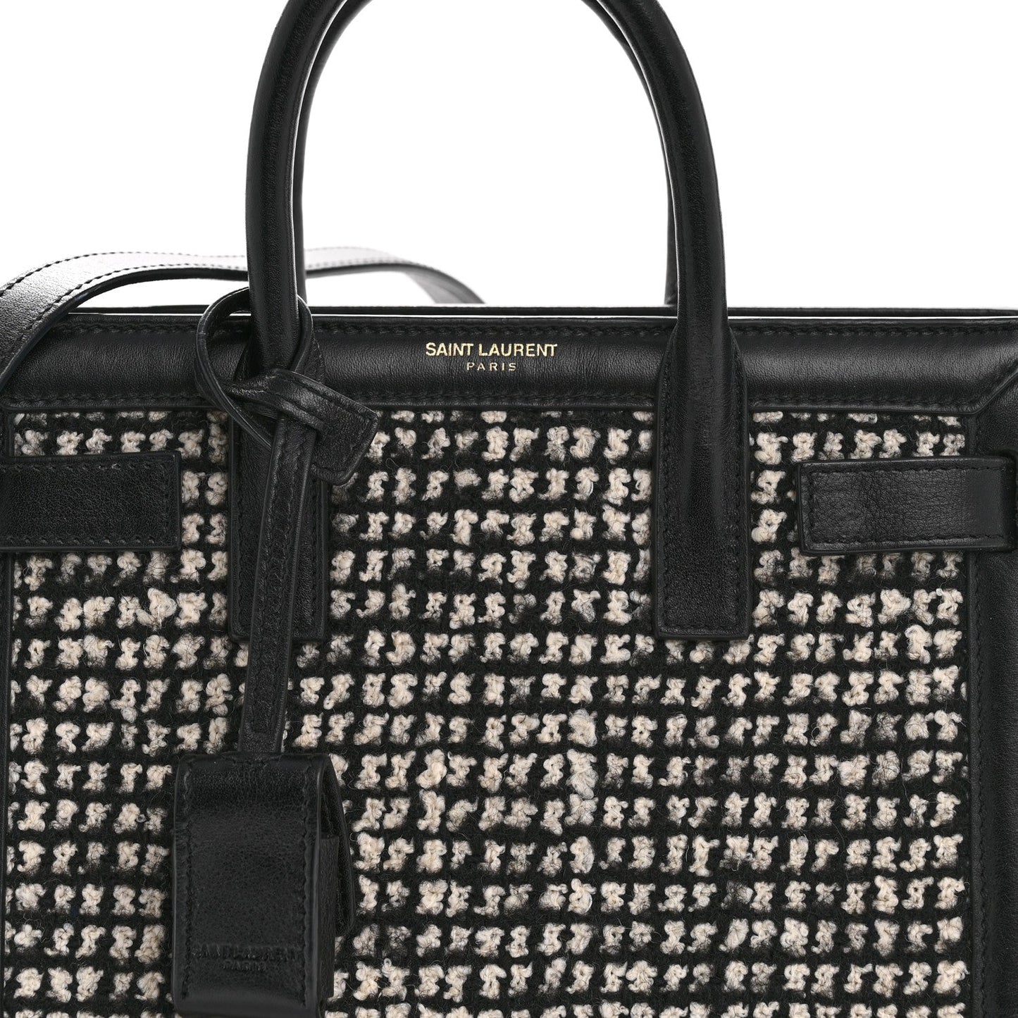 Tweed Houndstooth Nano Sac De Jour Black