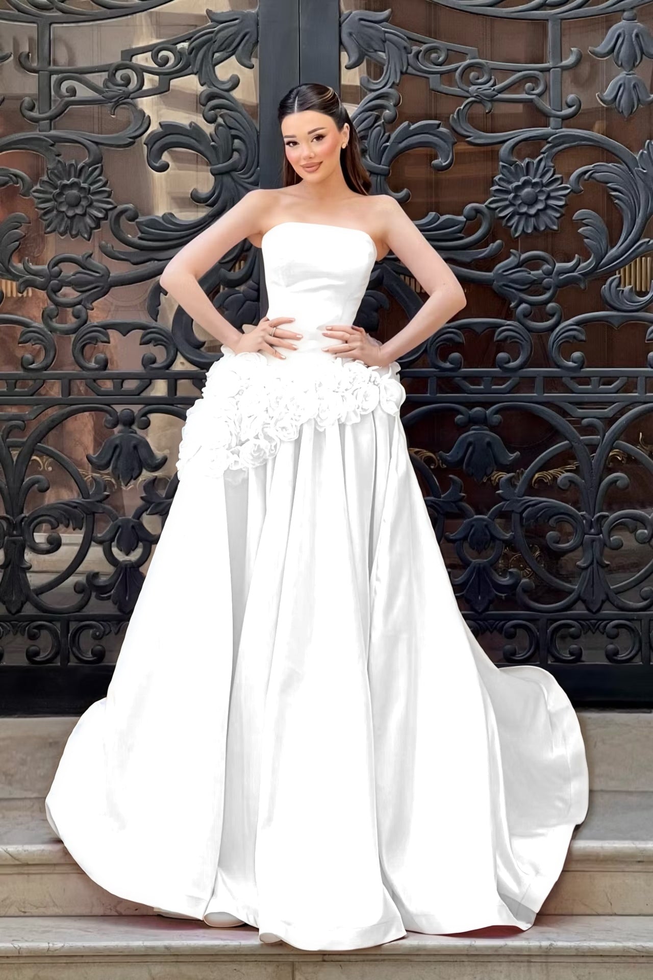 Charming Sleeveless Square A-Line Evening Dress With Handmade Flower