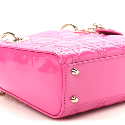 Patent Cannage Mini Lady Dior Pink