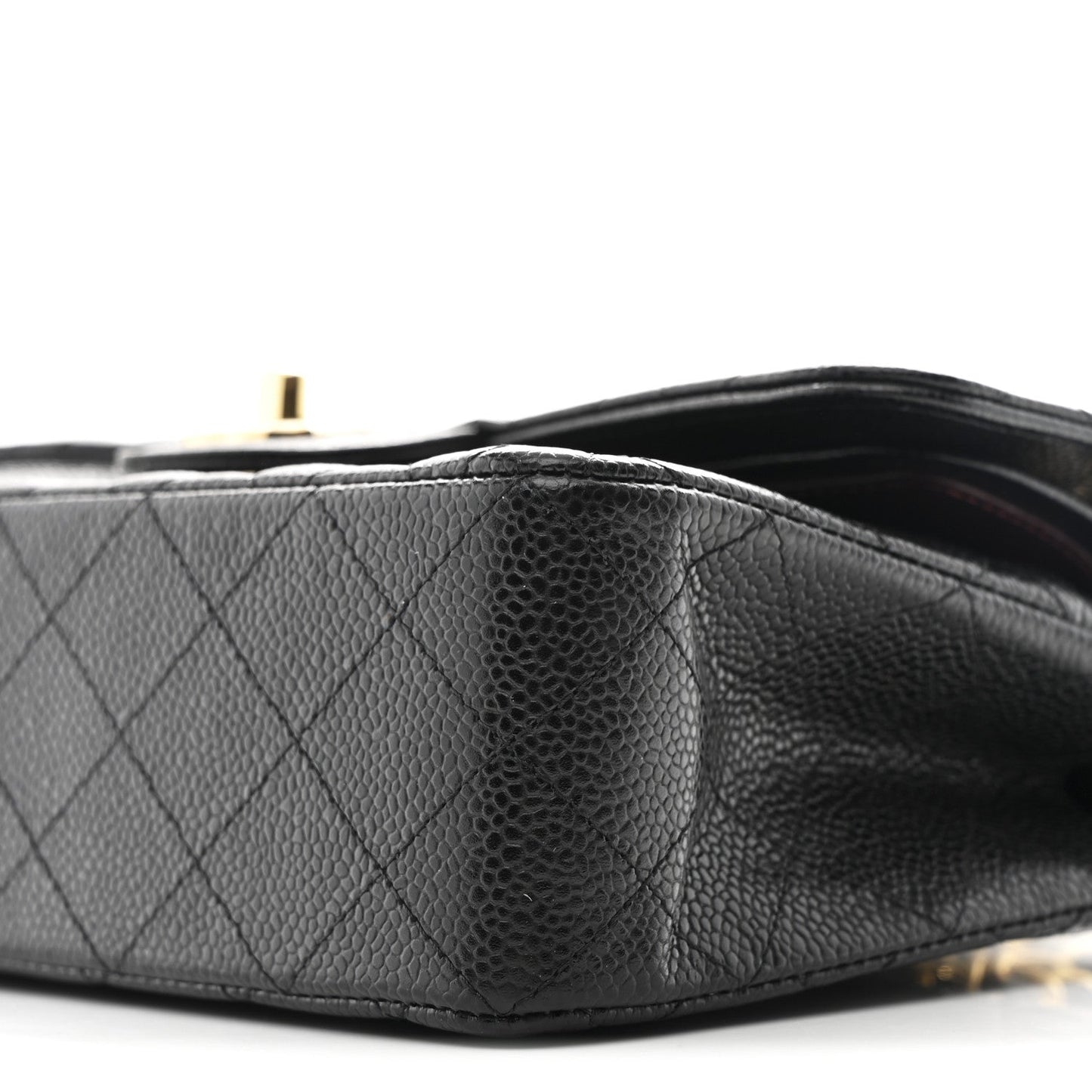 Caviar Quilted Small Double Flap Black