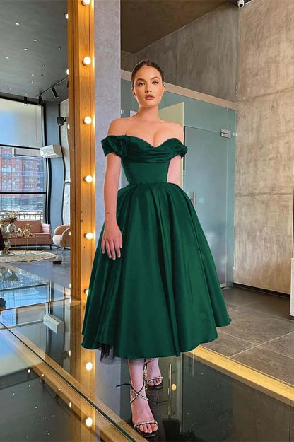 Off-the-Shoulder Little Black Prom Dress