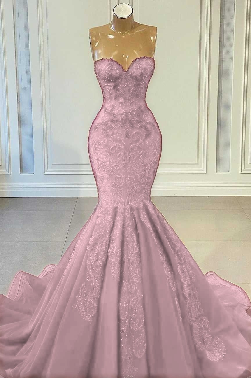 Sweetheart Red Sleeveless Mermaid Prom Dress With Beadings