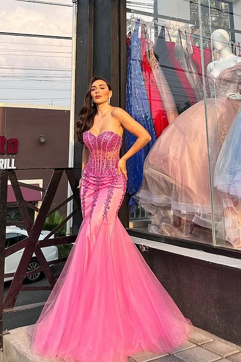 Sleeveless Strapless Sweetheart Beads Embroidery Mermaid Prom Dress