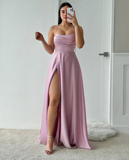 Royal Blue Sleeveless Spaghetti Straps A-Line Prom Dress