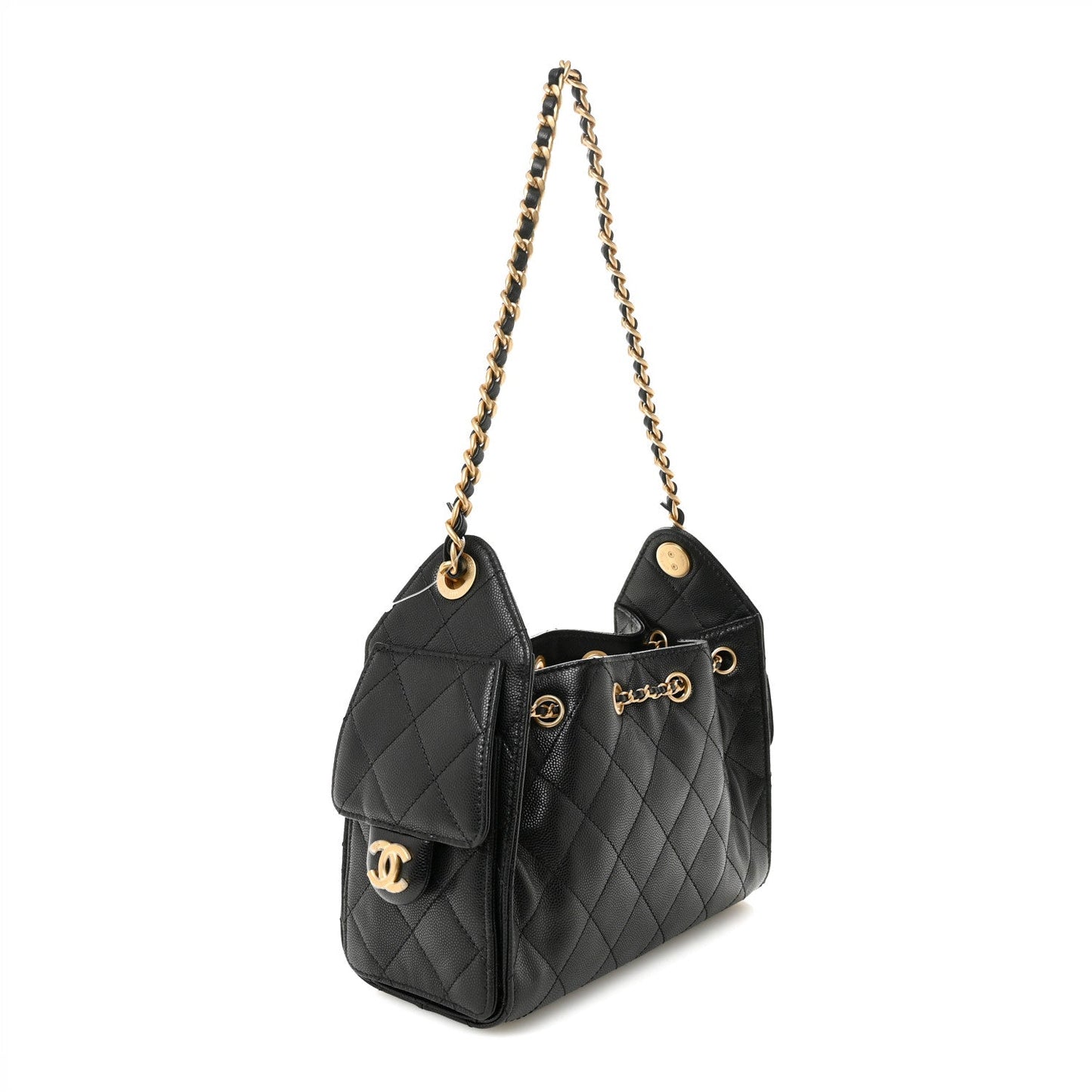 Caviar Quilted Mini Chanel 25 Handbag Black