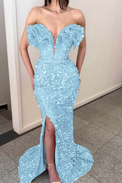 Gold Sequins Mermaid Evening Dress Sleeveless