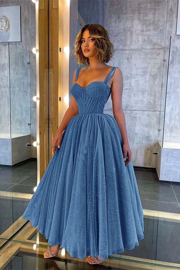 Glittering Straps Sweetheart Prom Dress