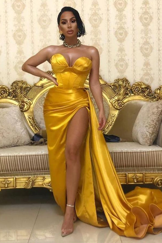 Long Sweetheart Prom Dress With Slit