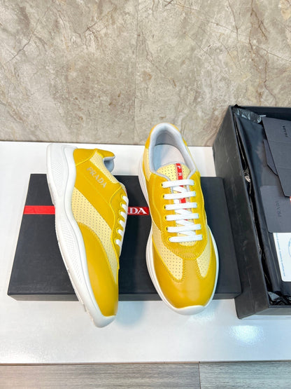 PRA AMERICA'S CUP SOFT RUBBER AND BIKE FABRIC SNEAKERS LIGHT YELLOW