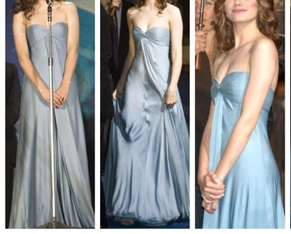 Elegant Blue Sweetheart Neck A-Line Long Party Dress Evening Gown, D276