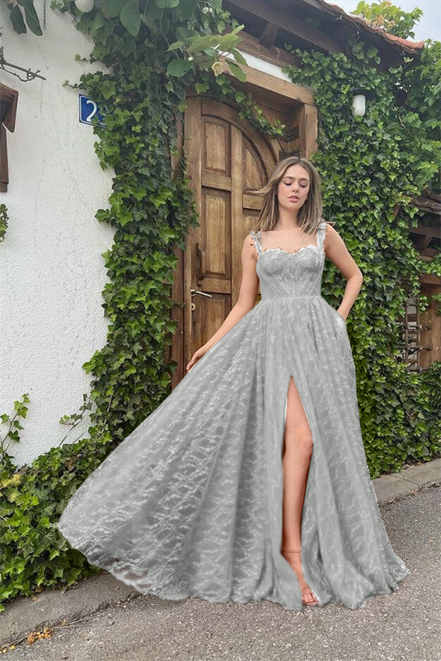 Evening Dress With Sleeveless Appliques Online Front Slit Red