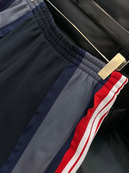 Balenciaga 25 trouser Navy Mix Red Cotton 0049