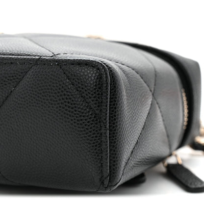 Caviar Quilted Top Handle Slim Vanity With Chain Black