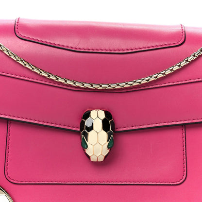 Calfskin Serpenti Forever Snake Strap Crossbody Bag Pink
