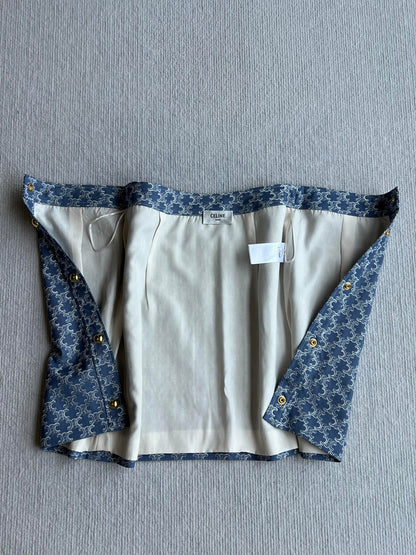 Celine 25 Skirt Blue Triacetate Polyester 275778