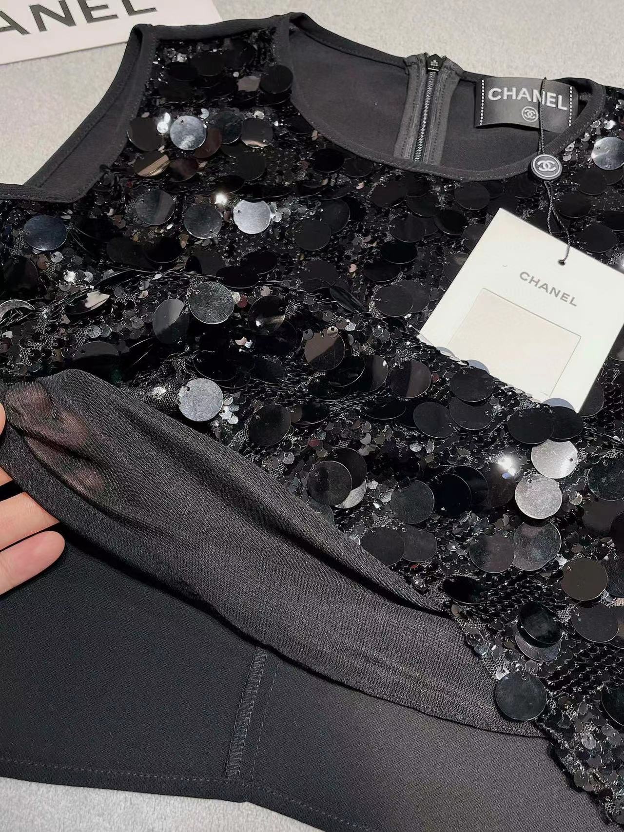 Chanel Set Black Cotton Polyester