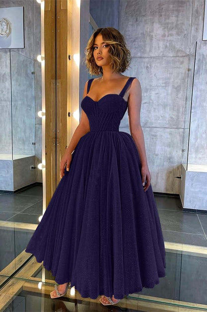 Glittering Straps Sweetheart Prom Dress