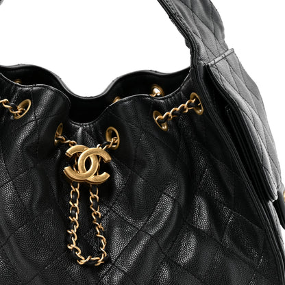 Caviar Quilted Small Chanel 25 Handbag Black