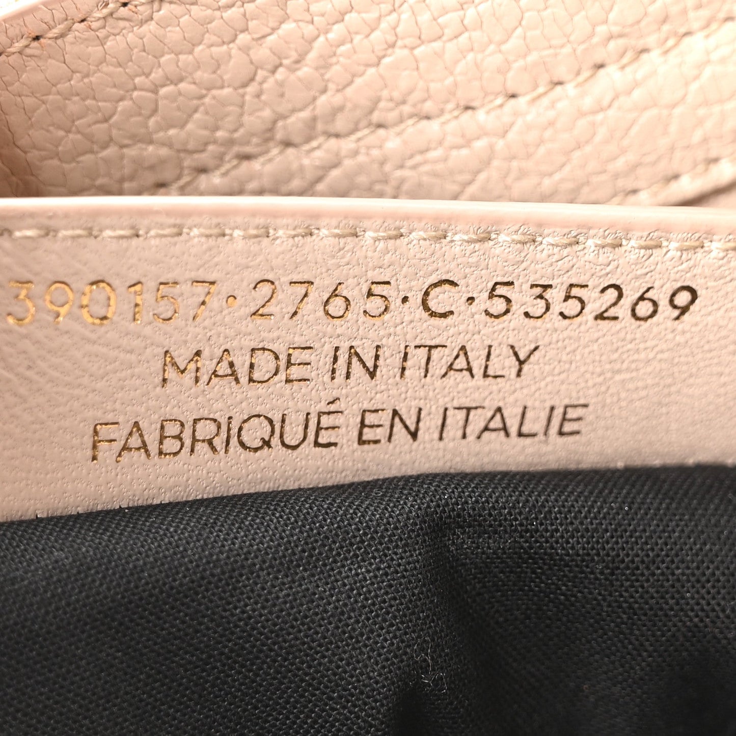 Chevre Gold Metallic Edge Hardware Velo Beige Praline