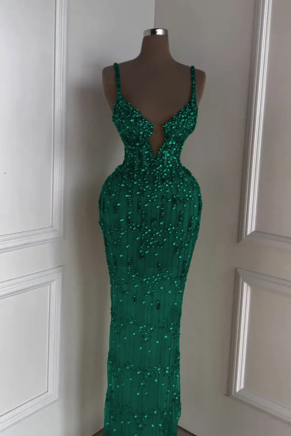 Luxurious Beaded Green Sweetheart Prom Dress