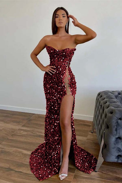 Amazing Dark Green Sleeveless Mermaid Prom Dress Sequins