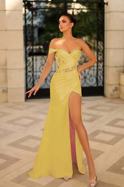 White One Shoulder Long Prom Dress Sleeveless with Slit