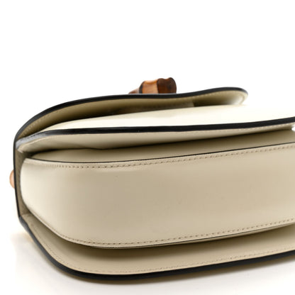 Boarded Dyana Lux Calfskin Web Mini Bamboo 1947 Top Handle Bag  Mystic White