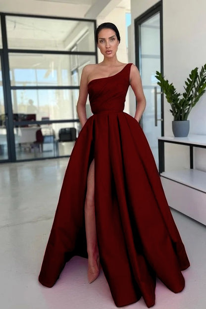 Glamorous Rose Pink A Line Evening Dress Simple