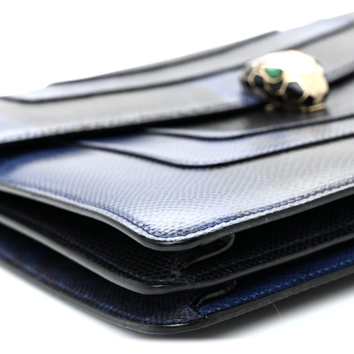 Shiny Karung Medium Serpenti Forever Crossbody Bag Dark Blue
