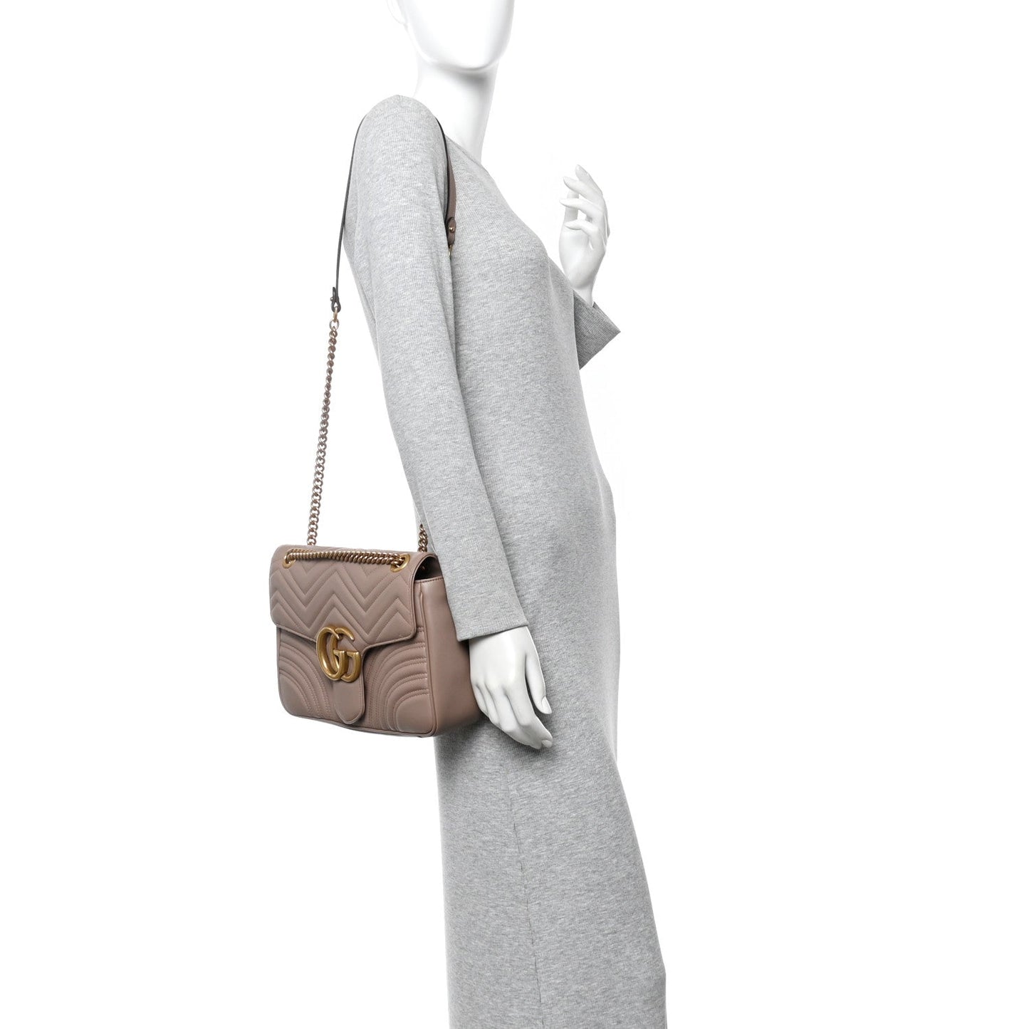 Calfskin Matelasse Medium GG Marmont Shoulder Bag Porcelain Rose
