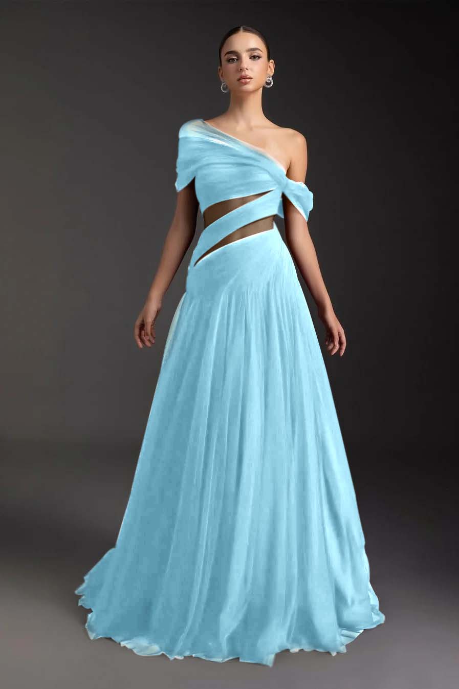 SleevelessOff-Shoulder A-Line Prom Dress
