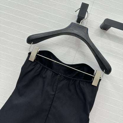 Prada 25 Cat Ear Tube Top Vest Black Cotton
