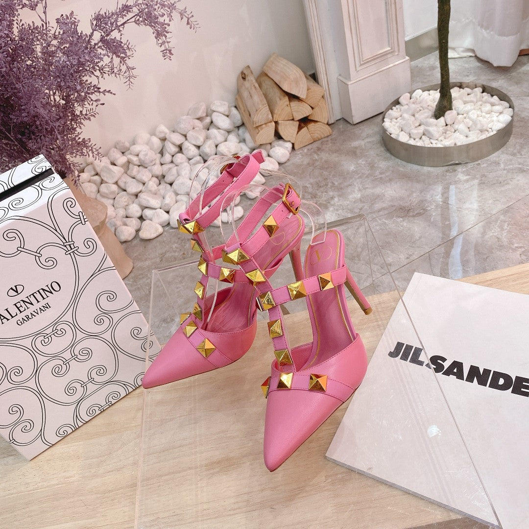 Valentino Rockstud Caged Pump 95mm Sheepskin 239531
