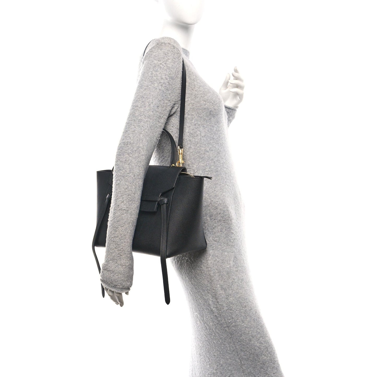 Grained Calfskin Mini Belt Bag Black