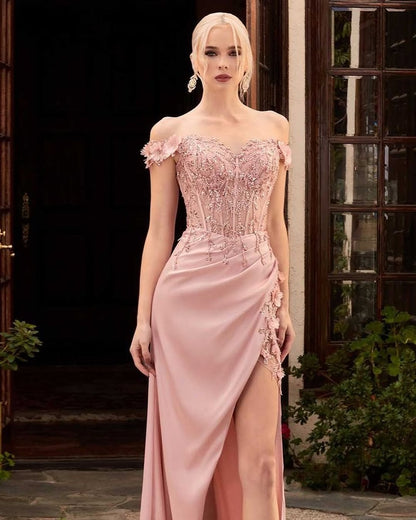 Pink Sleeveless Strapless Sweetheart Mermaid Beads Embroidery Prom Dress