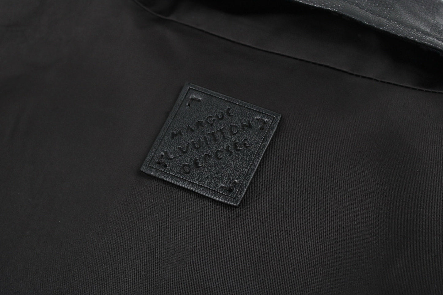 LV 1v Checkered Leather Collar Reversible Waist-cinching Jacket 494280