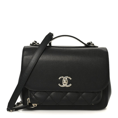 Caviar Quilted Medium Business Affinity Flap Black