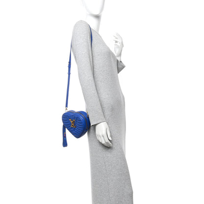Calfskin New Wave Heart Bag Bleu Neon