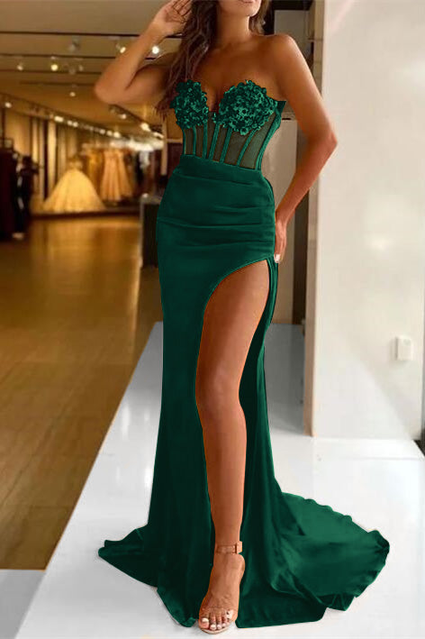 Mermaid Sequins Prom Dress Glorious With Slit Sleeveless Online