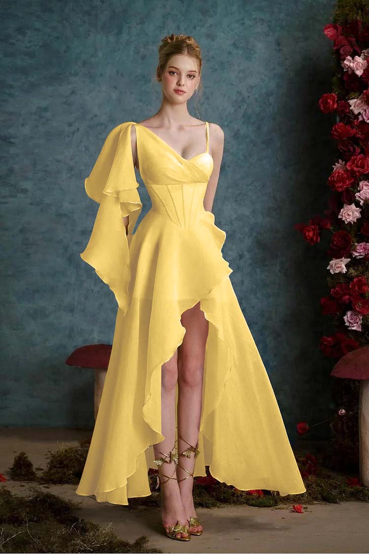 Sleeveless One Straps Sweetheart Long Slit Prom Dress With Slit