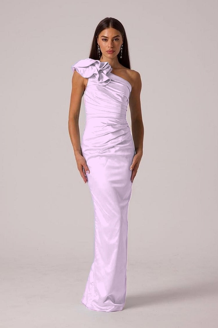 Elegant Sleeveless Mermaid One Shoulder Long Prom Dress