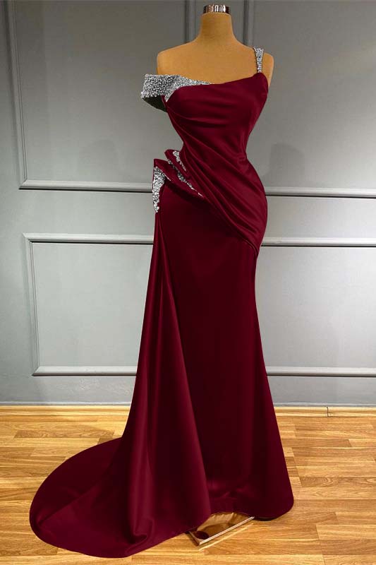 Long Off-the-Shoulder Mermaid Ruffles Evening Dress With Beads