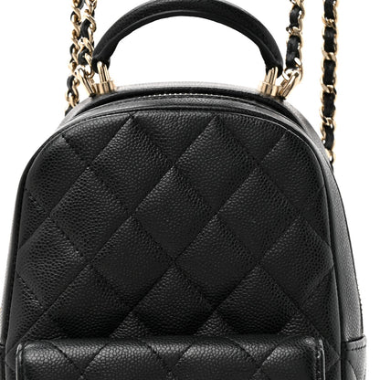 Caviar Quilted CC Mini Classic Backpack Black