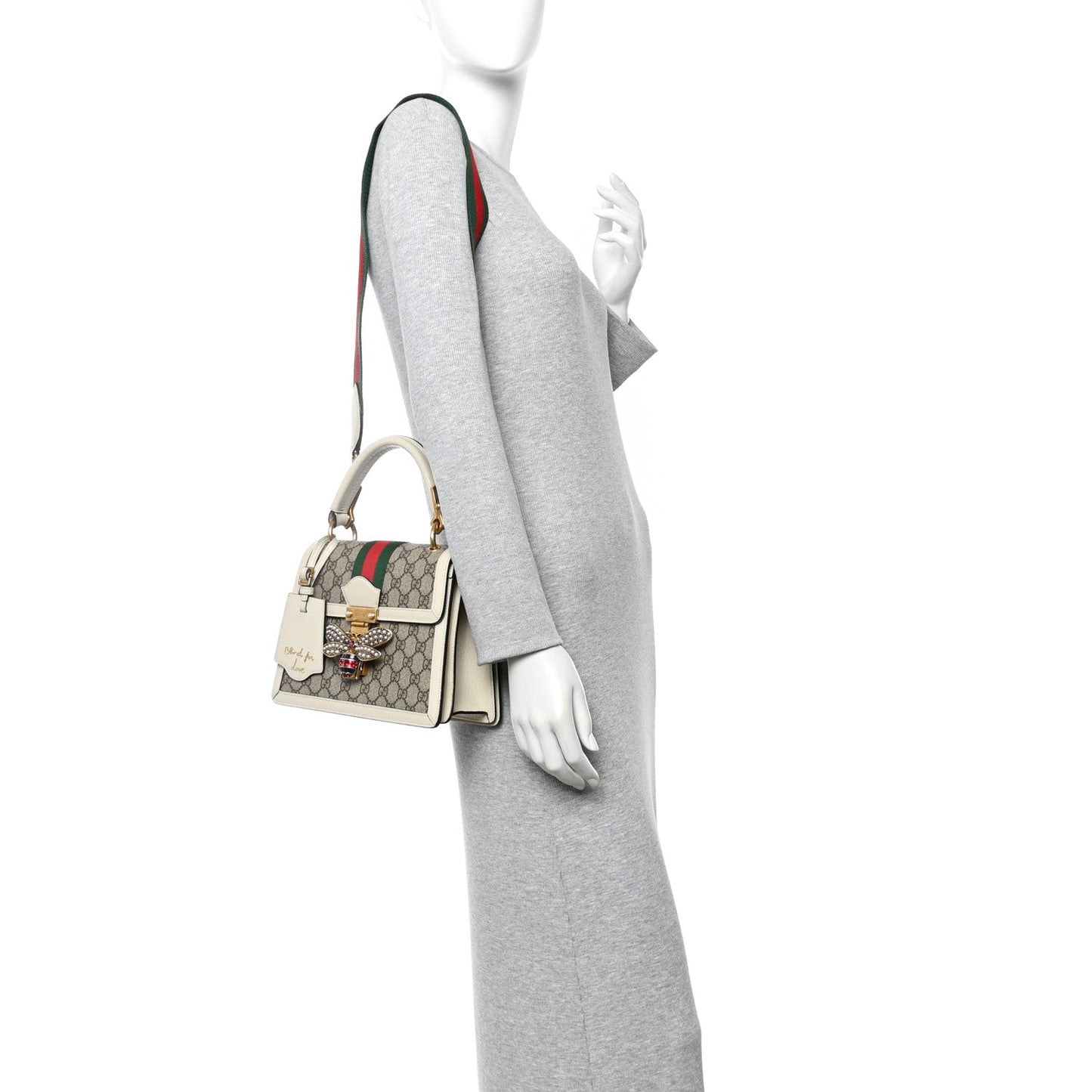 GG Supreme Monogram Small Queen Margaret Top Handle Bag White