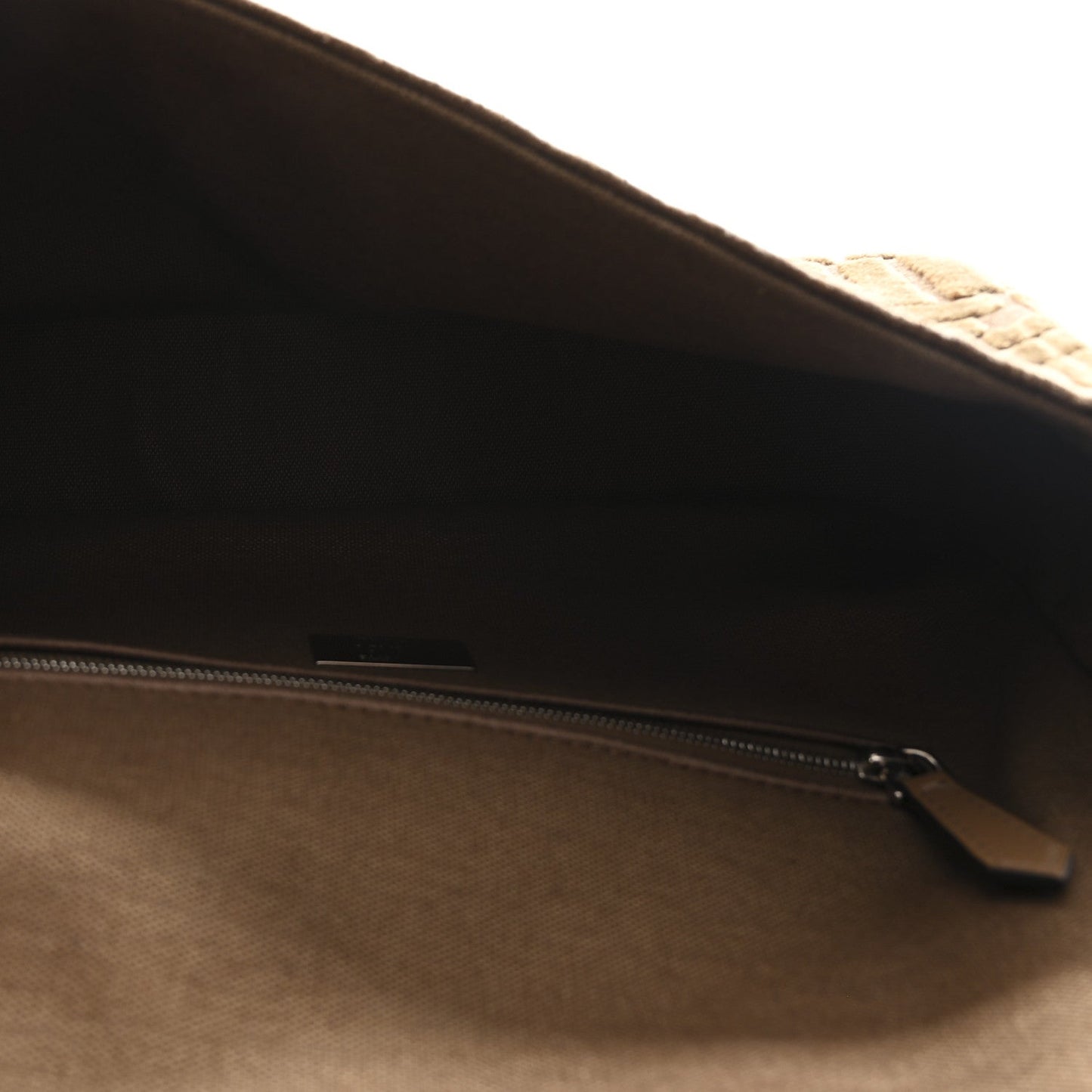 Velvet Jacquard Crystal FF Baguette Cappuccino