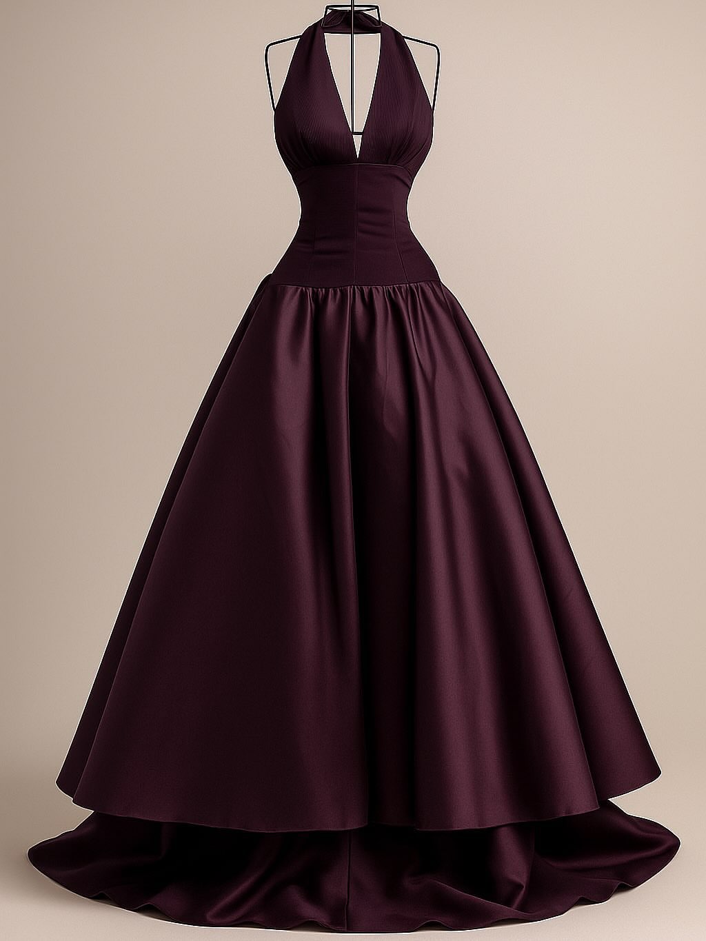 Sexy Sleeveless Halter Straps A-Line Deep V-Neck Long Prom Dress