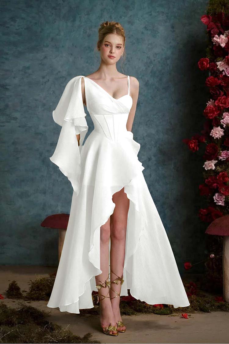 Sleeveless One Straps Sweetheart Long Slit Prom Dress With Slit