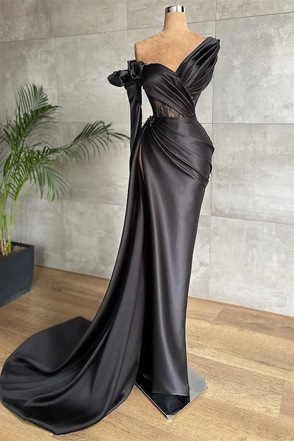 Black Long Sleeves Prom Dress