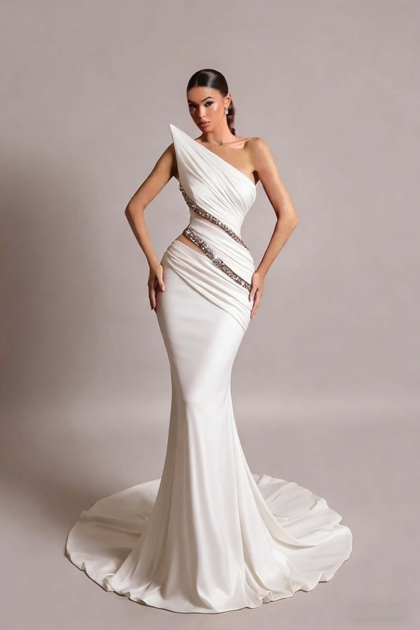 Red Strapless Long Prom Dress Mermaid Sleeveless with Sequins