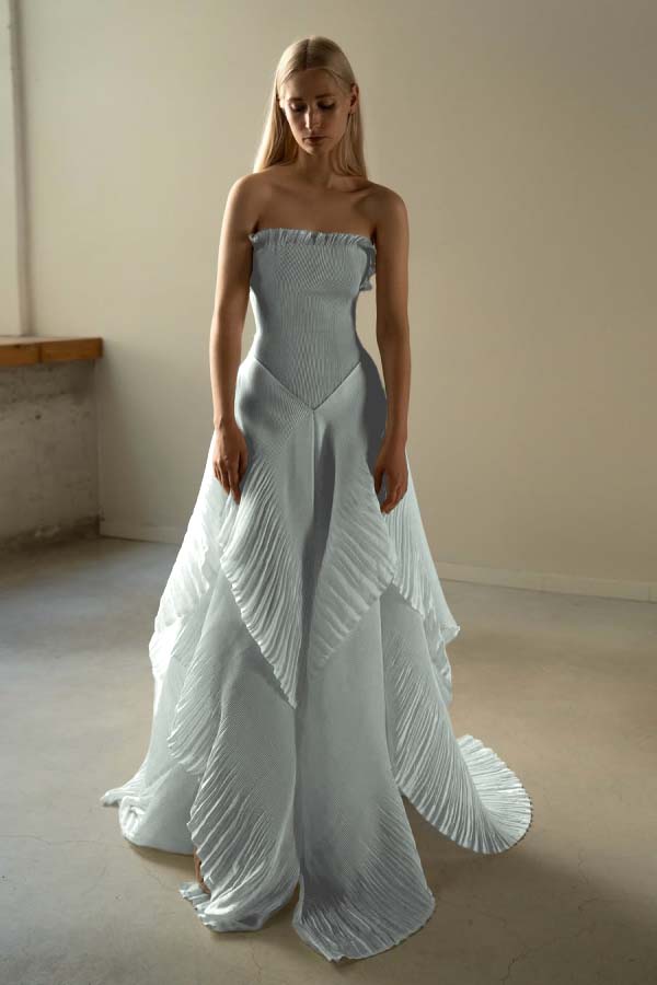 Chic Sleeveless Strapless Square A-Line Prom Dress